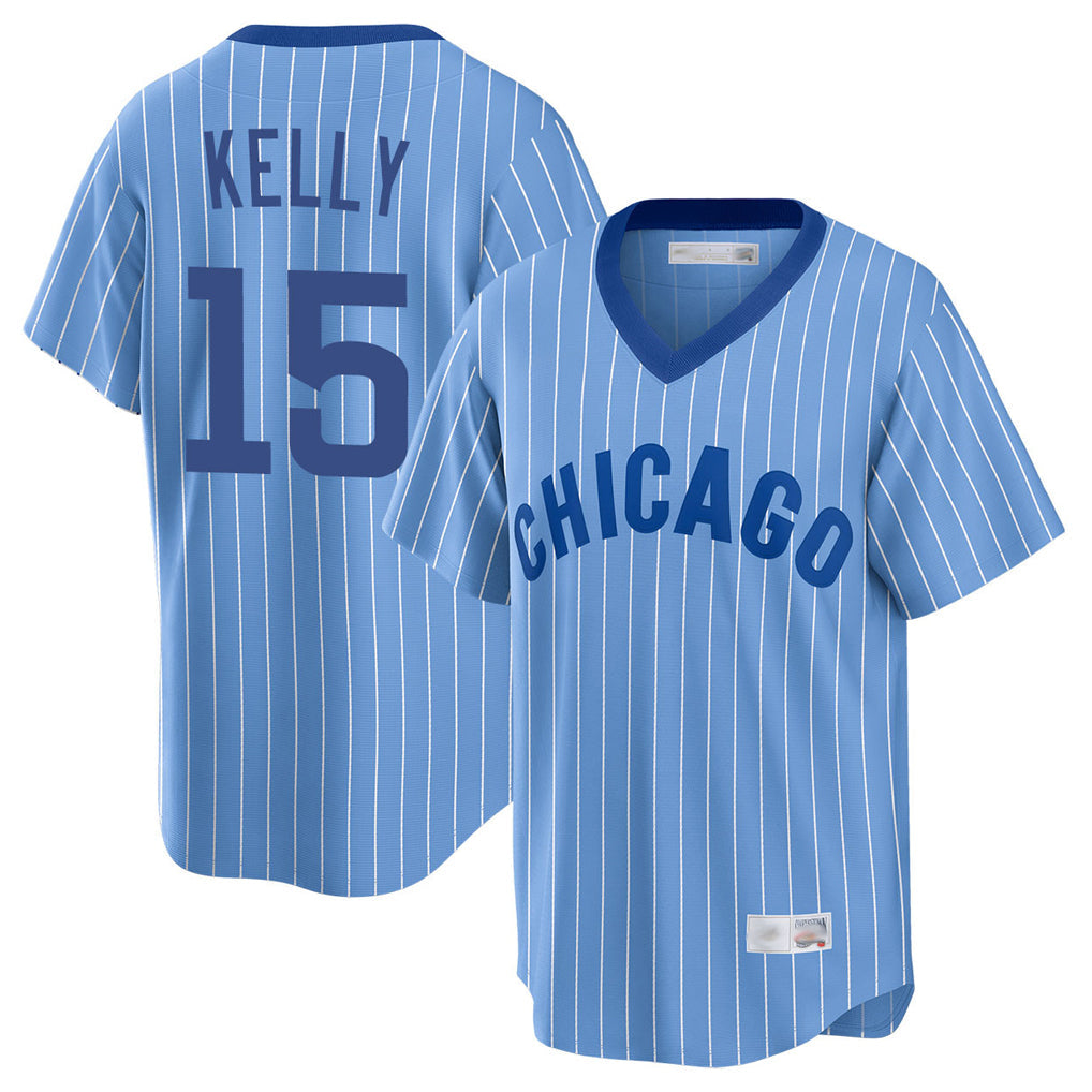 Boles C.Cubs #15 Carson Kelly Player Blue T-shirt Cooperstown Collection Limited Stitched Jerseys