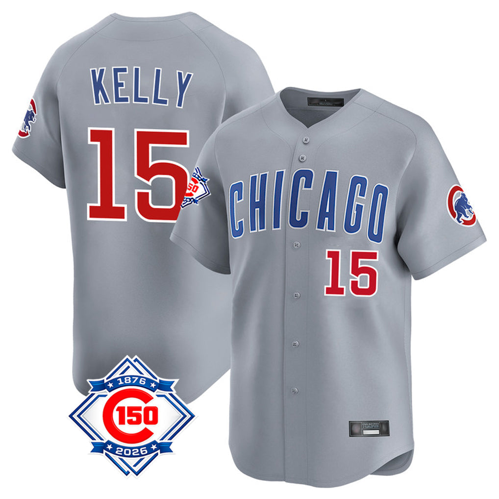 Boles C.Cubs #15 Carson Kelly Player Gray Road 150th Anniversary Limited Home Stitched Jerseys