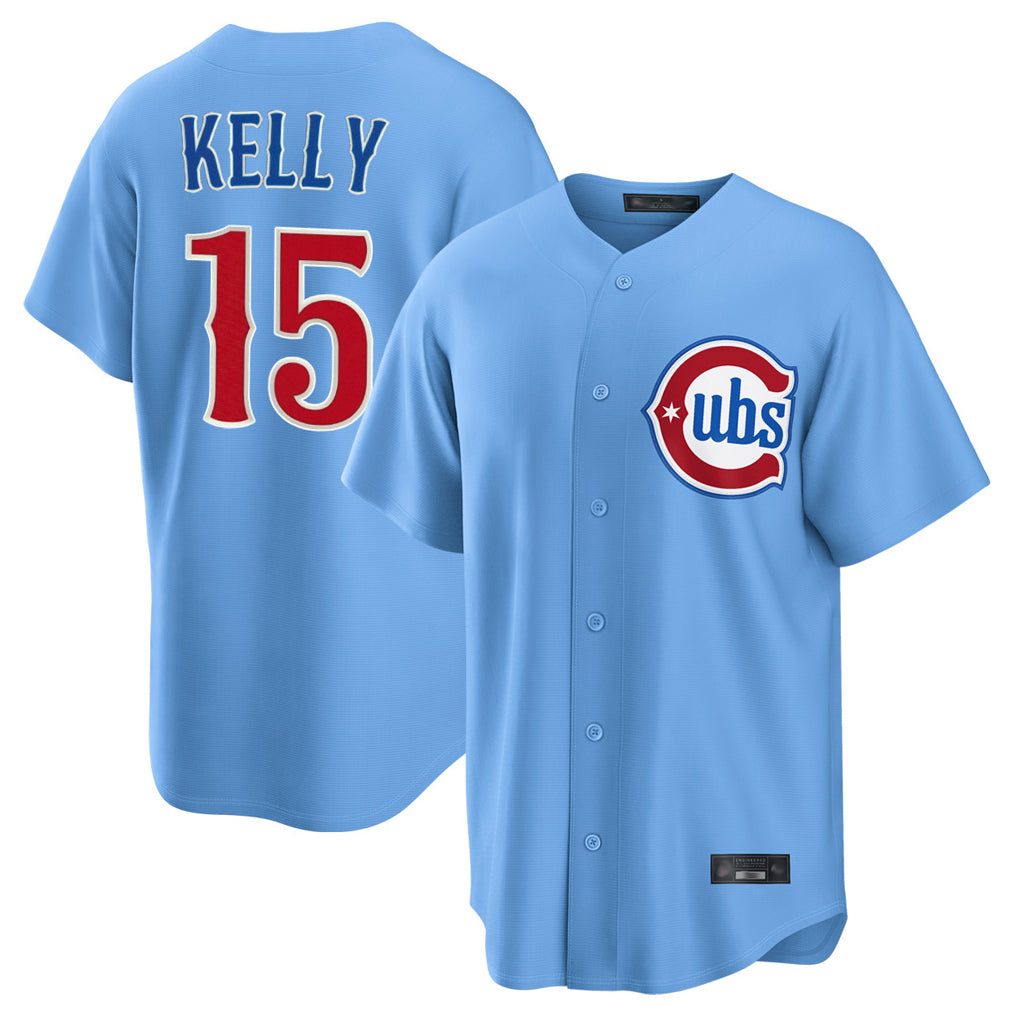 Boles C.Cubs #15 Carson Kelly Player Light Blue Home Game Stitched Jerseys