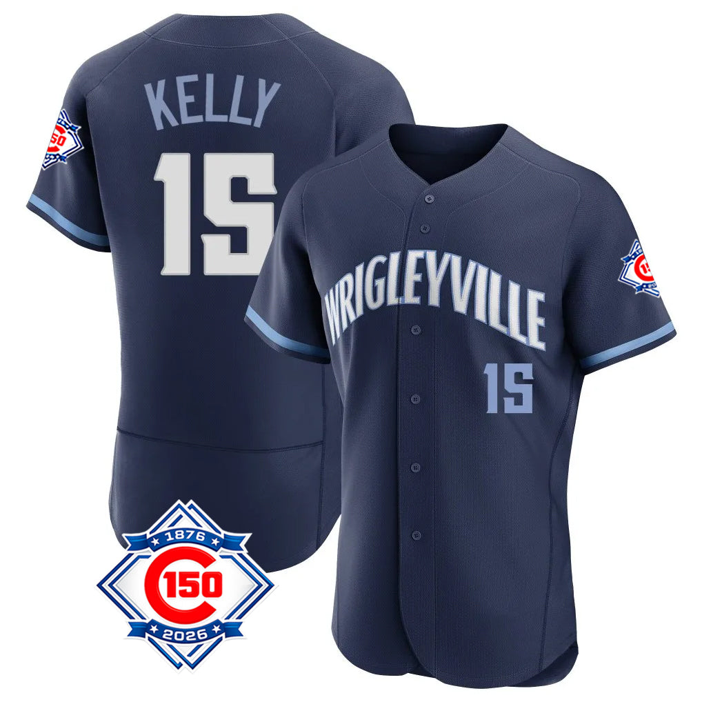 Boles C.Cubs #15 Carson Kelly Player Navy City Connect 150th Anniversary Limited Elite Home Stitched Jerseys
