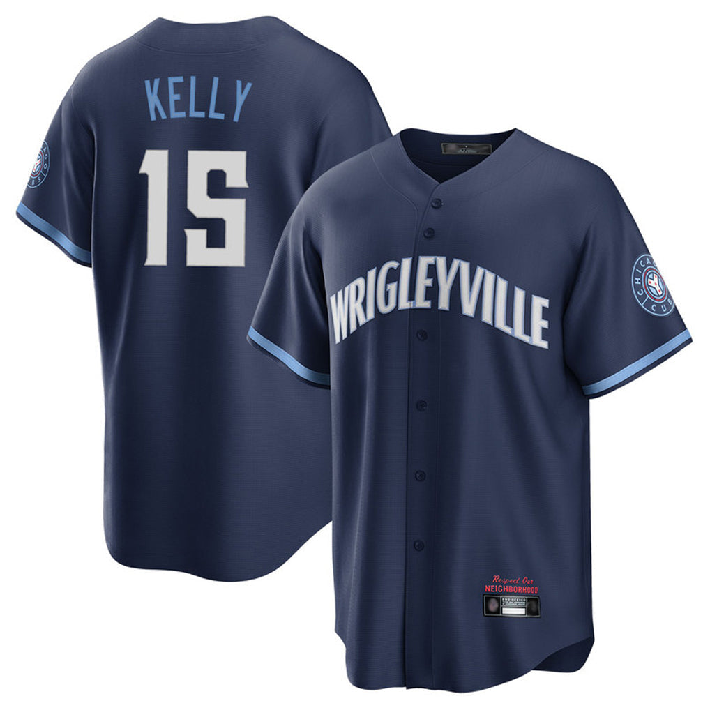 Boles C.Cubs #15 Carson Kelly Player Navy City Connect Home Game Stitched Jerseys