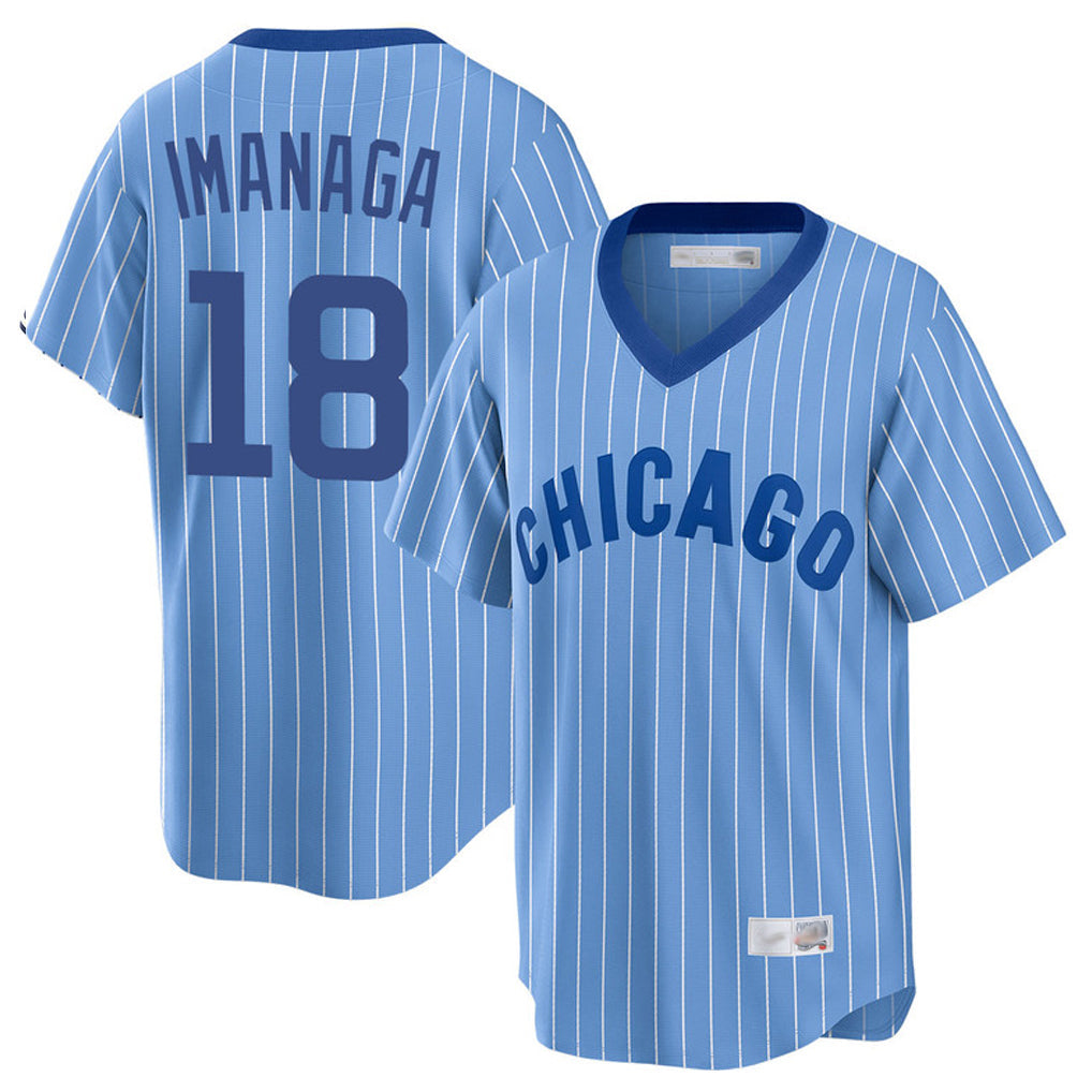 Boles C.Cubs #18 Shota Imanaga Player Blue T-shirt Cooperstown Collection Limited Stitched Jerseys
