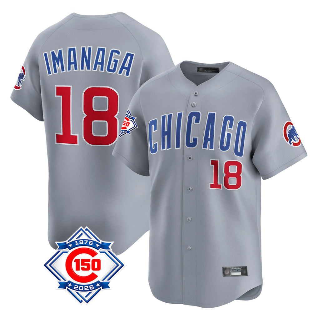 Boles C.Cubs #18 Shota Imanaga Player Gray Road 150th Anniversary Limited Home Stitched Jerseys