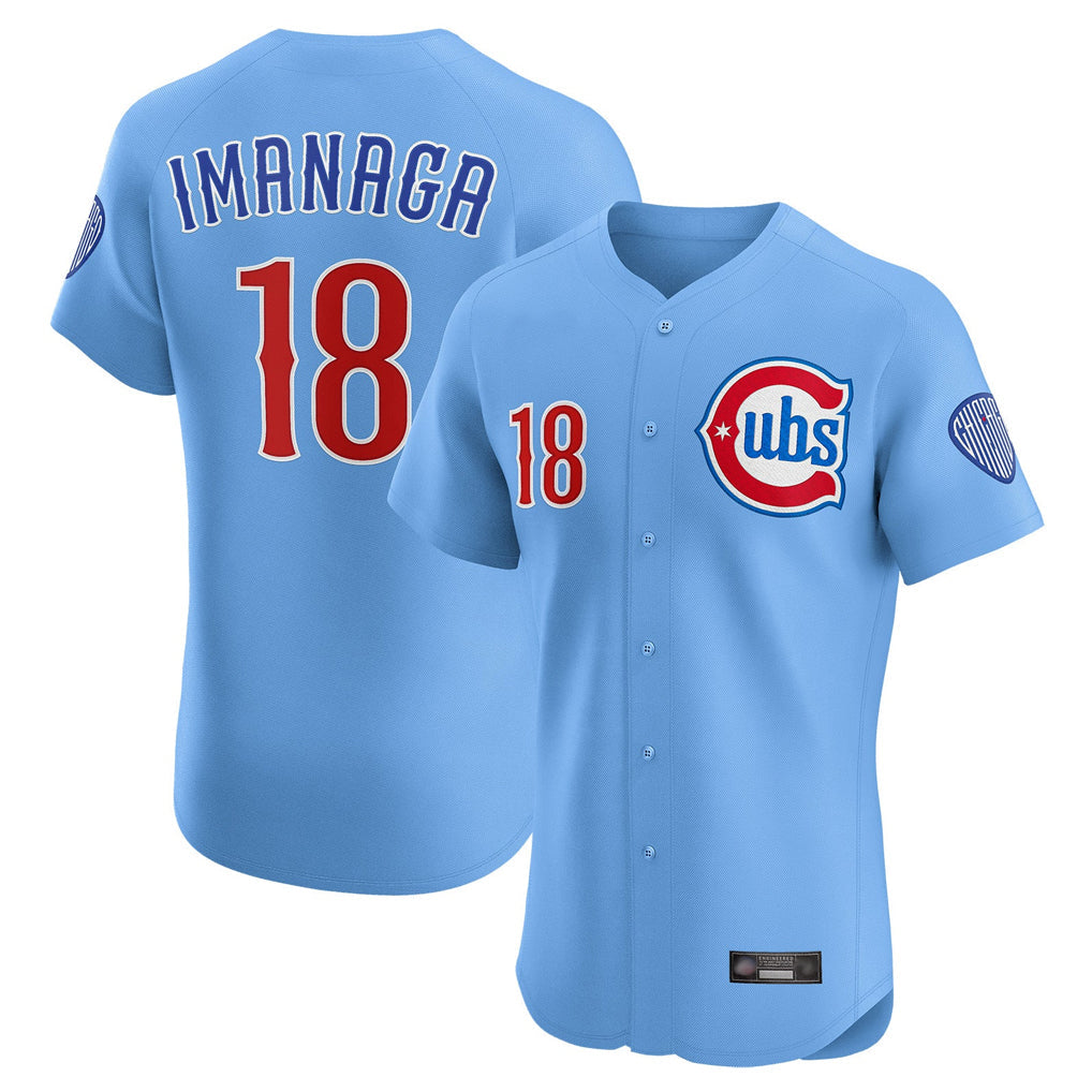 Boles C.Cubs #18 Shota Imanaga Player Light Blue Limited Elite Home Stitched Jerseys