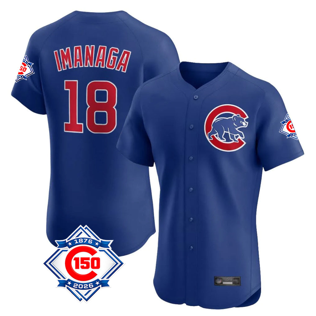 Boles C.Cubs #18 Shota Imanaga Player Royal 150th Anniversary Limited Elite Home Stitched Jerseys