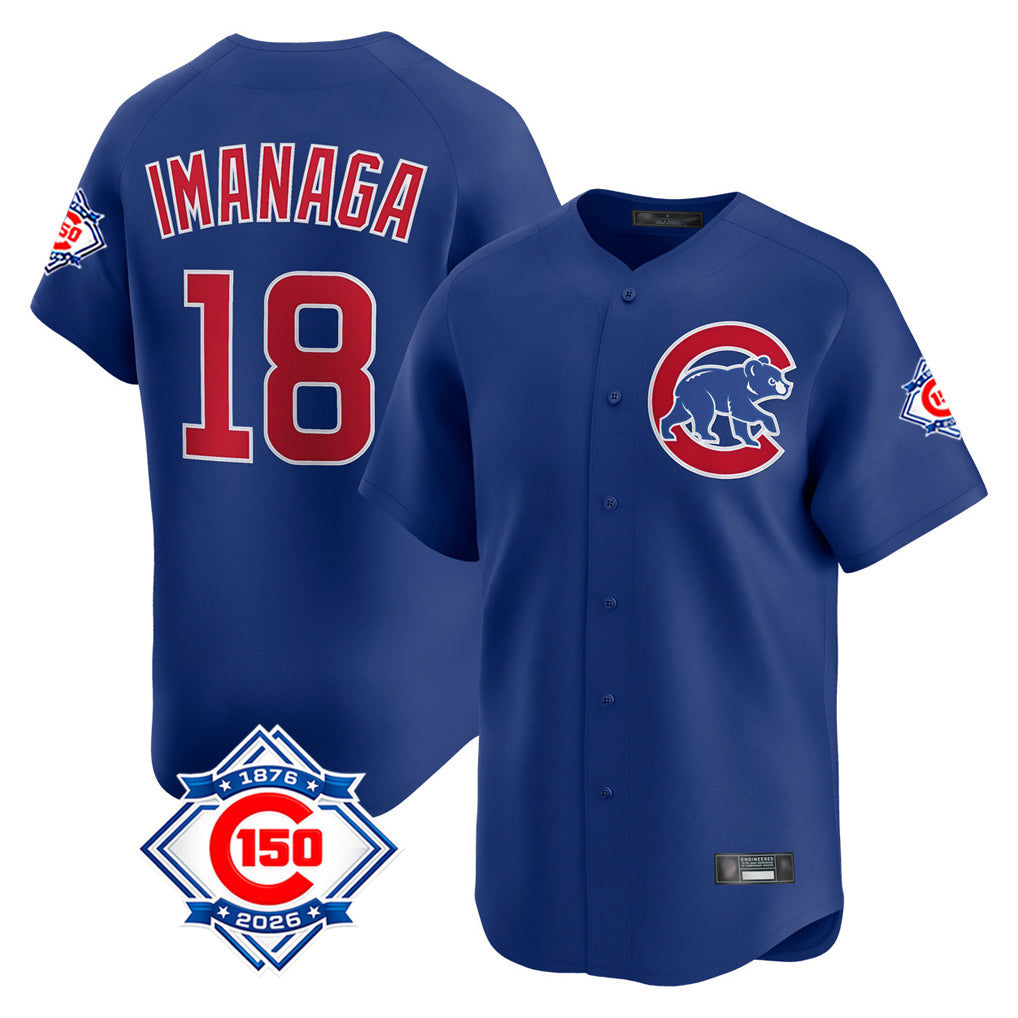Boles C.Cubs #18 Shota Imanaga Player Royal 150th Anniversary Limited Home Stitched Jerseys
