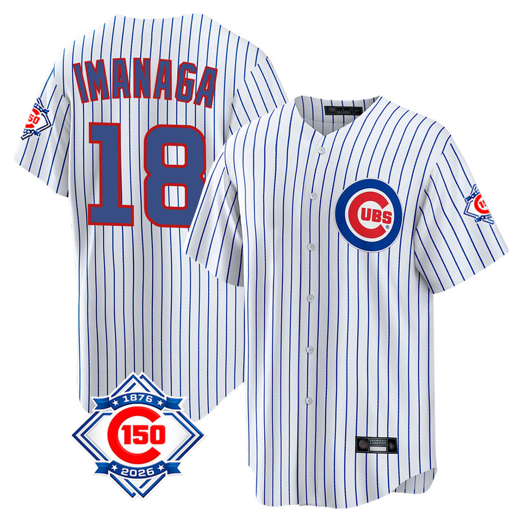 Boles C.Cubs #18 Shota Imanaga Player White 150th Anniversary Home Game Stitched Jerseys