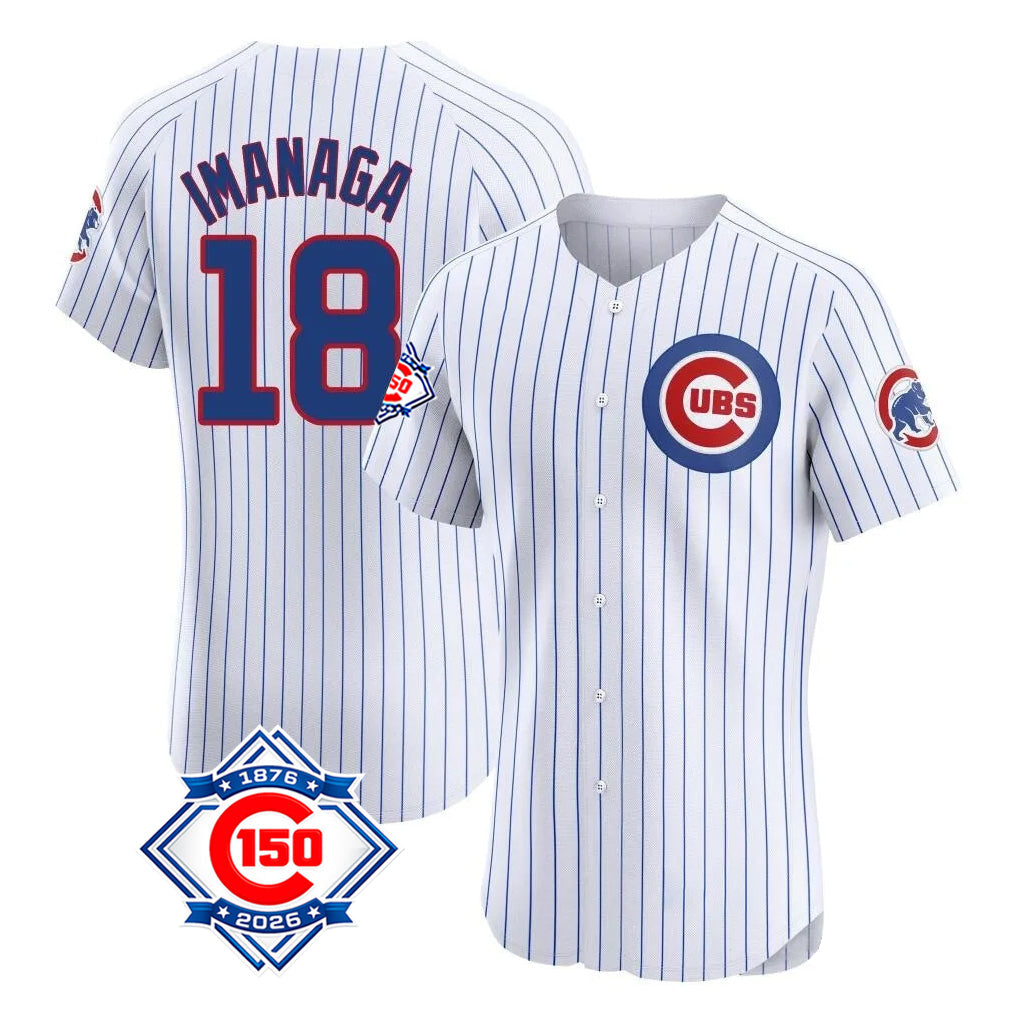 Boles C.Cubs #18 Shota Imanaga Player White 150th Anniversary Limited Elite Home Game Stitched Jerseys
