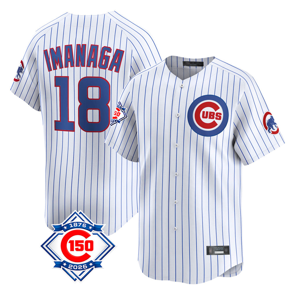 Boles C.Cubs #18 Shota Imanaga Player White 150th Anniversary Limited Home Game Stitched Jerseys