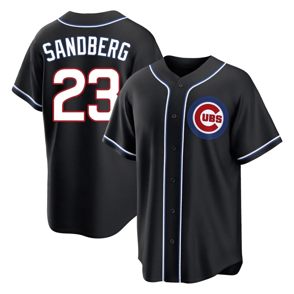 Boles C.Cubs #23 Ryne Sandberg Player Black Fashion Out Game Stitched Jerseys