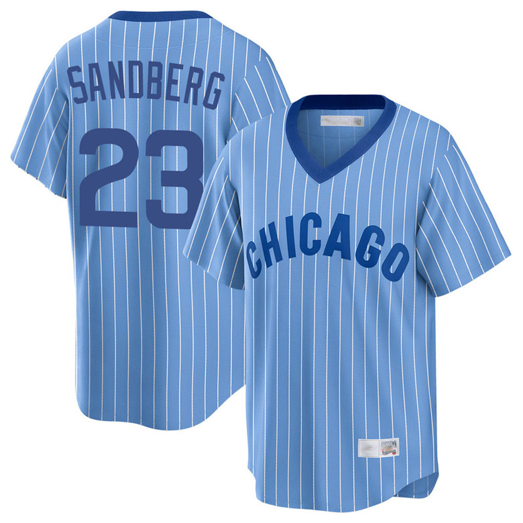 Boles C.Cubs #23 Ryne Sandberg Player Blue T-shirt Cooperstown Collection Limited Stitched Jerseys