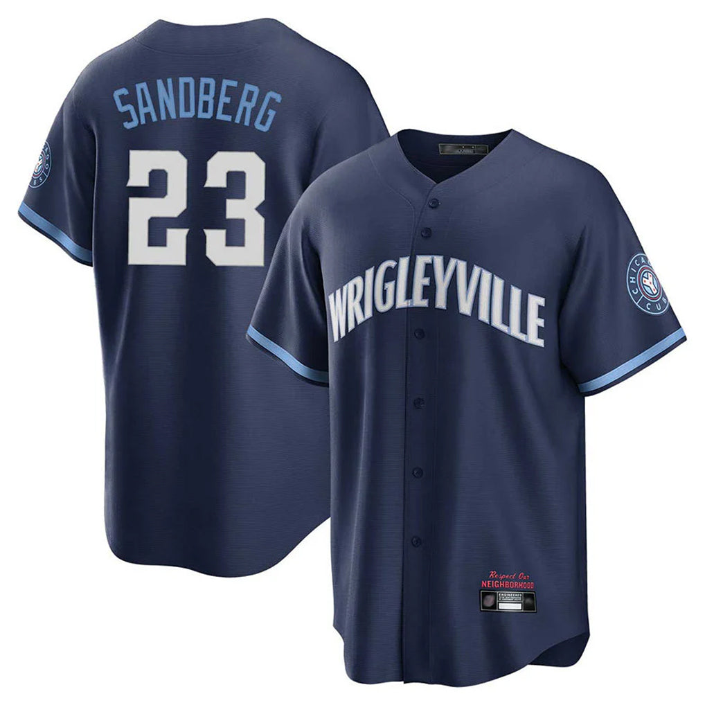 Boles C.Cubs #23 Ryne Sandberg Player Navy City Connect Home Game Stitched Jerseys