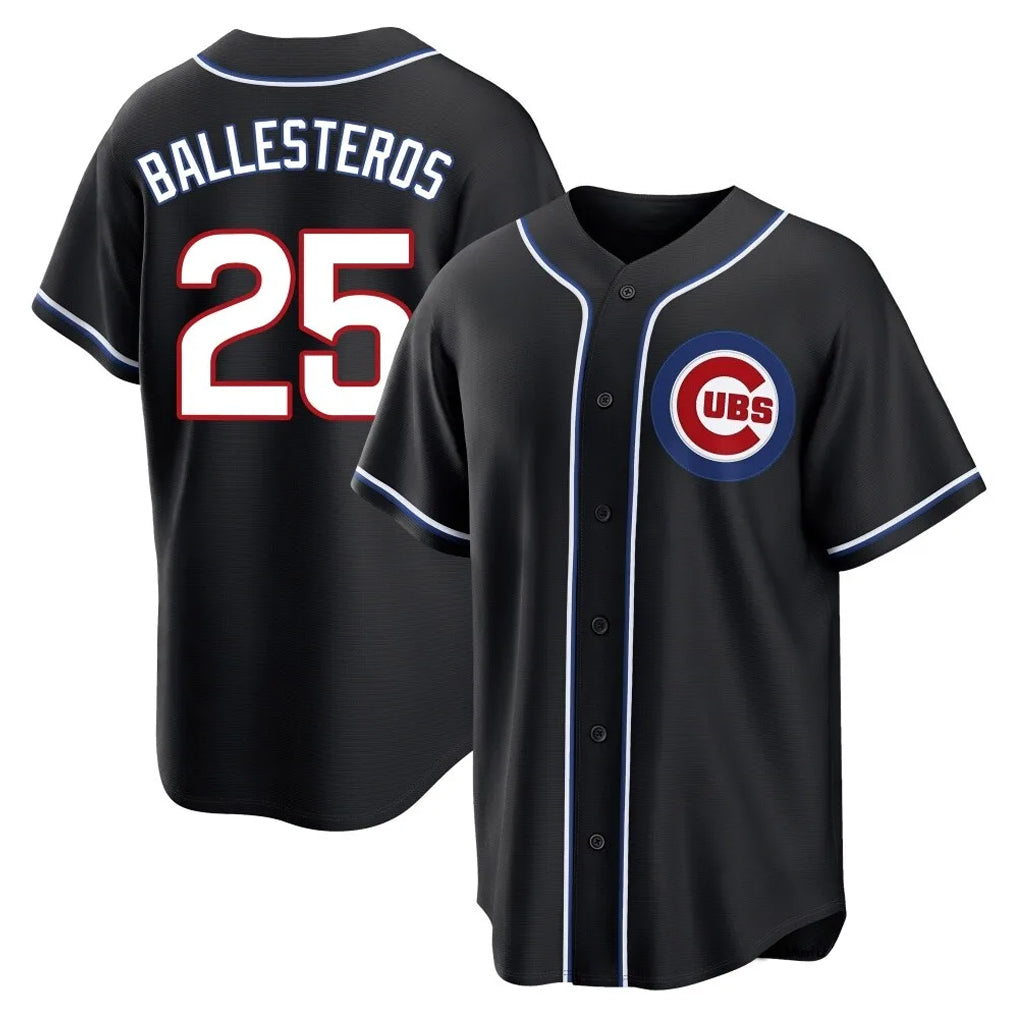 Boles C.Cubs #25 Mois¨¦s Ballesteros Player Black Fashion Out Game Stitched Jerseys