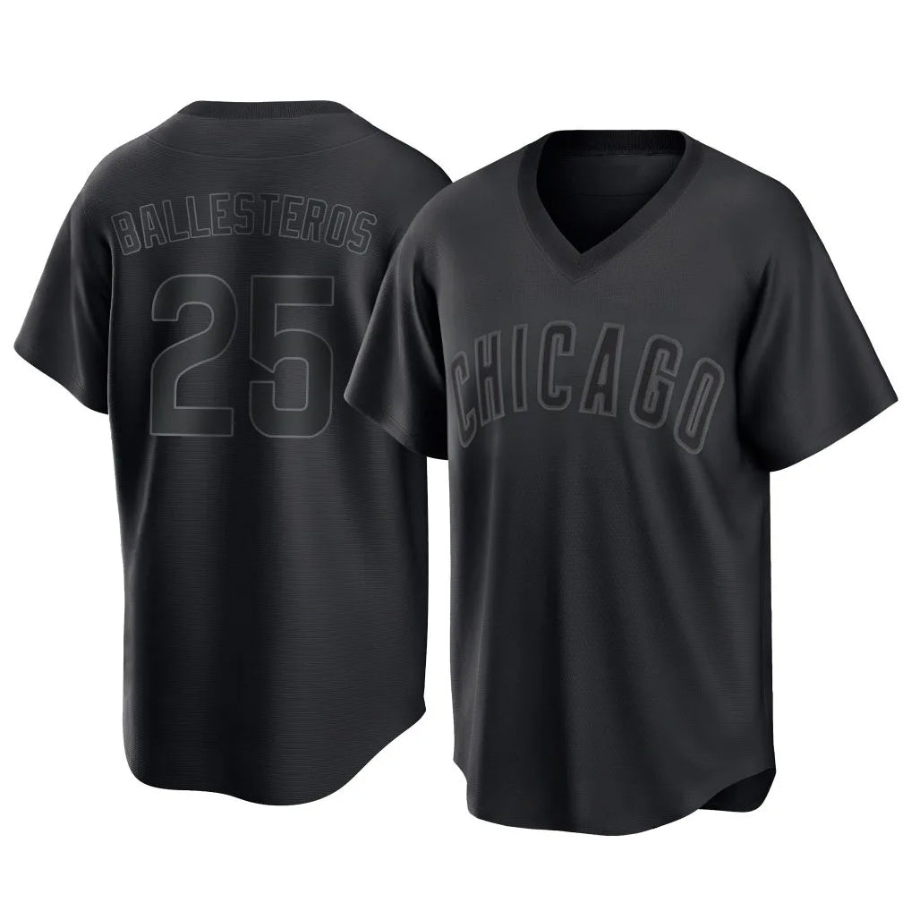 Boles C.Cubs #25 Mois¨¦s Ballesteros Player Black T-shirt Home Game Stitched Jerseys