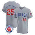 Boles C.Cubs #25 Mois¨¦s Ballesteros Player Gray Road 150th Anniversary Limited Elite Home Stitched Jerseys