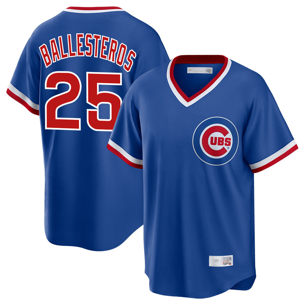 Boles C.Cubs #25 Mois¨¦s Ballesteros Player Royal T-shirt Cooperstown Collection Limited Stitched Jerseys