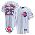 Boles C.Cubs #25 Mois¨¦s Ballesteros Player White 150th Anniversary Home Game Stitched Jerseys