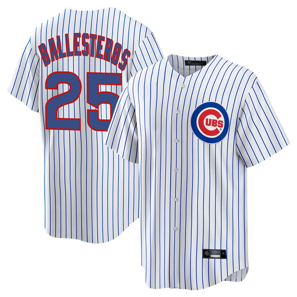 Boles C.Cubs #25 Mois¨¦s Ballesteros Player White Game Home Stitched Jerseys