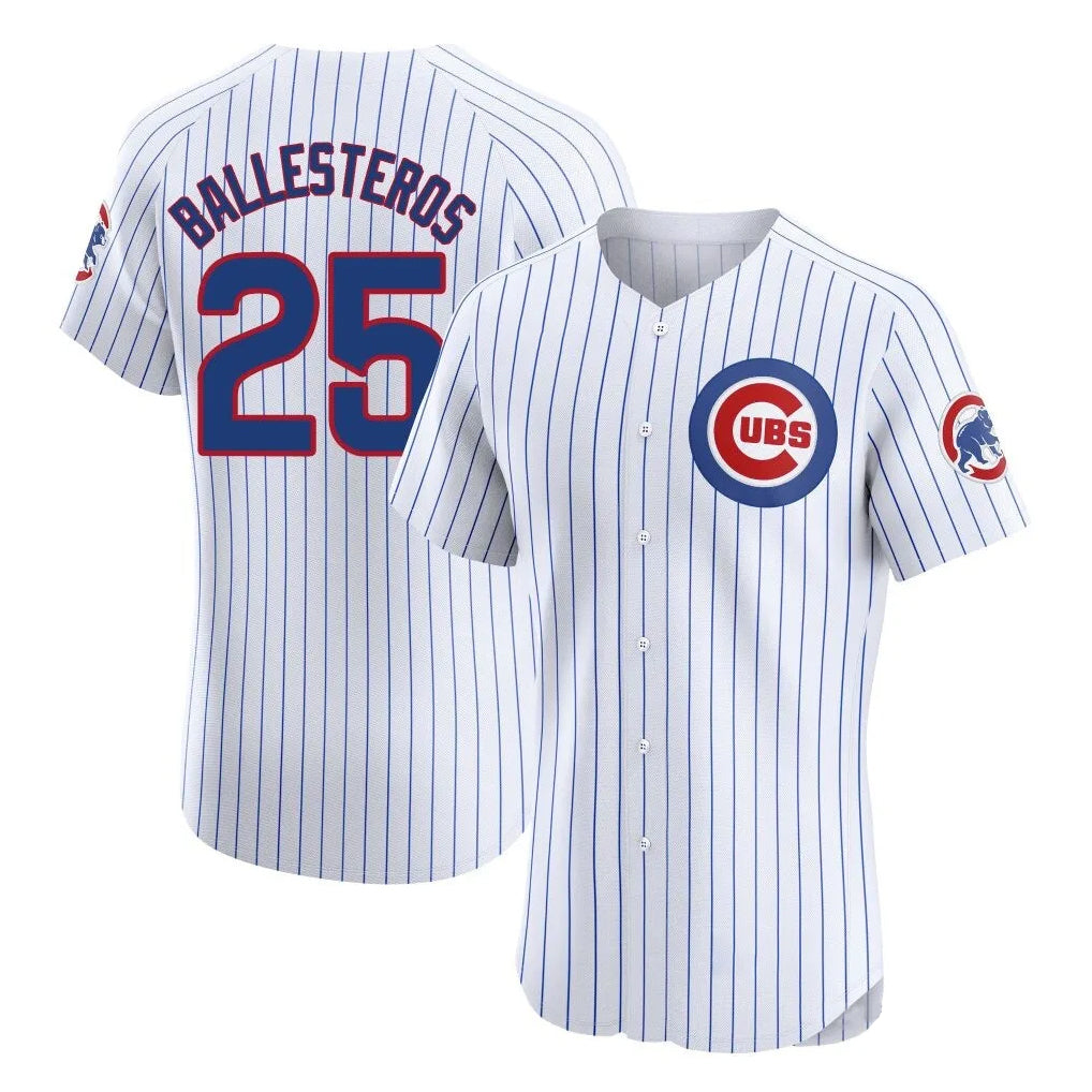 Boles C.Cubs #25 Mois¨¦s Ballesteros Player White Limited Elite Home Game Stitched Jerseys