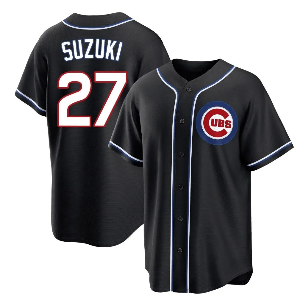 Boles C.Cubs #27 Seiya Suzuki Player Black Fashion Out Game Stitched Jerseys