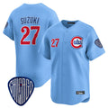 Boles C.Cubs #27 Seiya Suzuki Player Blue Vapor Premier Limited Home Stitched Jerseys