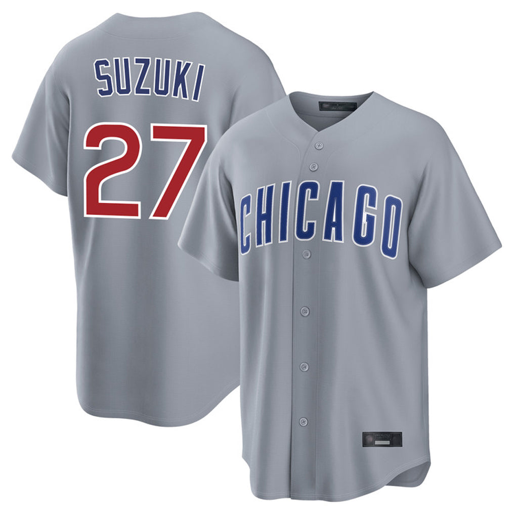 Boles C.Cubs #27 Seiya Suzuki Player Gray Home Game Stitched Jerseys