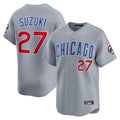 Boles C.Cubs #27 Seiya Suzuki Player Gray Road Limited Home Stitched Jerseys