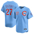 Boles C.Cubs #27 Seiya Suzuki Player Light Blue Limited Home Stitched Jerseys