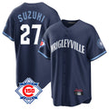 Boles C.Cubs #27 Seiya Suzuki Player Navy 150th Anniversary City Connect Home Game Stitched Jerseys