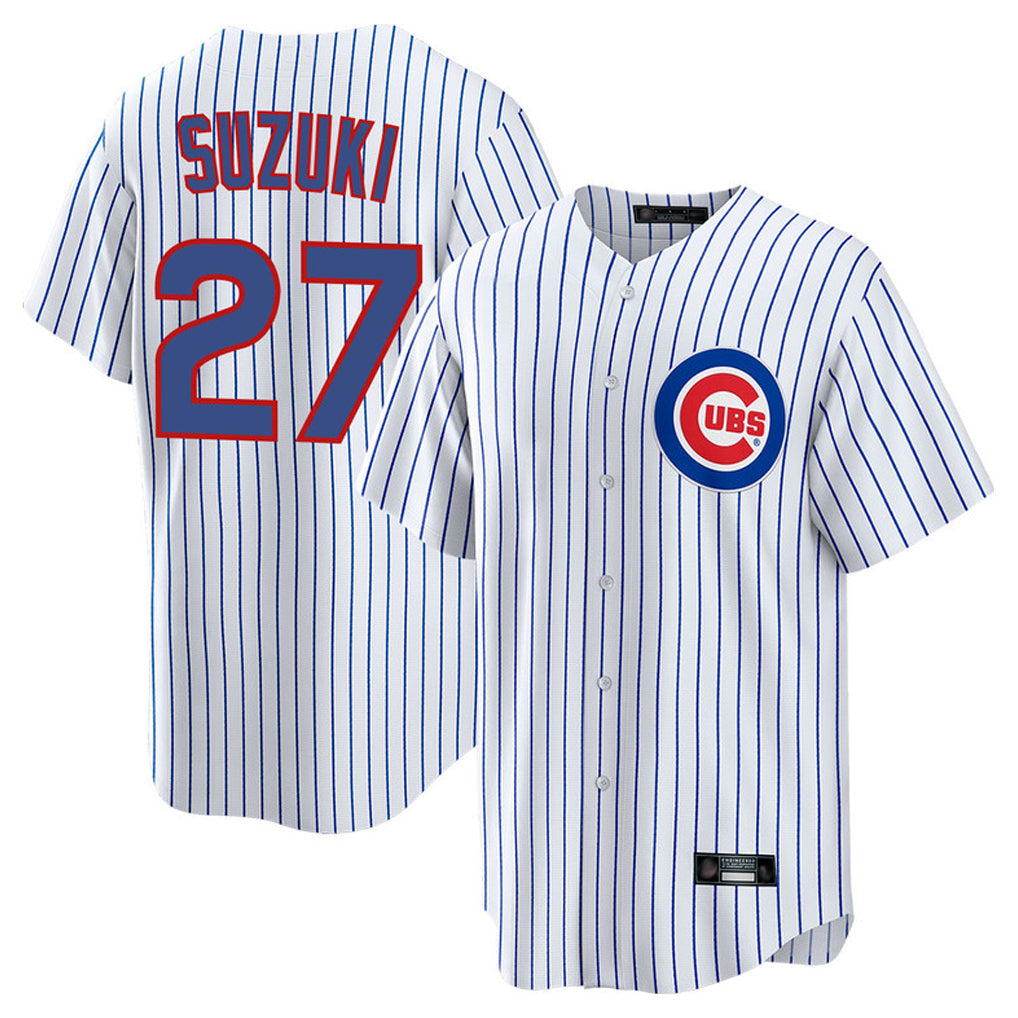 Boles C.Cubs #27 Seiya Suzuki Player White Game Home Stitched Jerseys