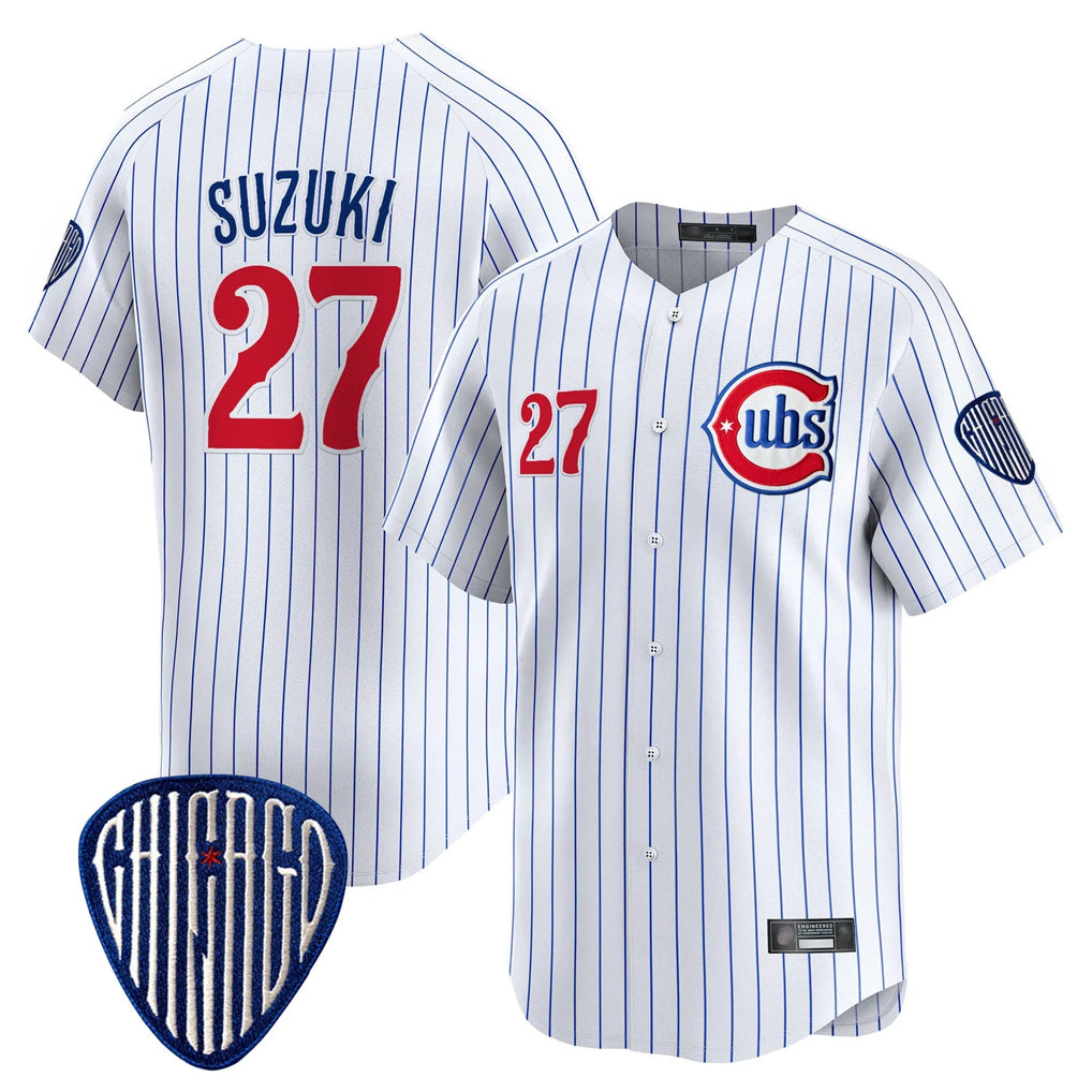 Boles C.Cubs #27 Seiya Suzuki Player White Pinstripe Vapor Premier Limited Home Stitched Jerseys