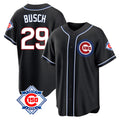 Boles C.Cubs #29 Michael Busch Player Black Fashion Out 150th Anniversary Game Stitched Jerseys