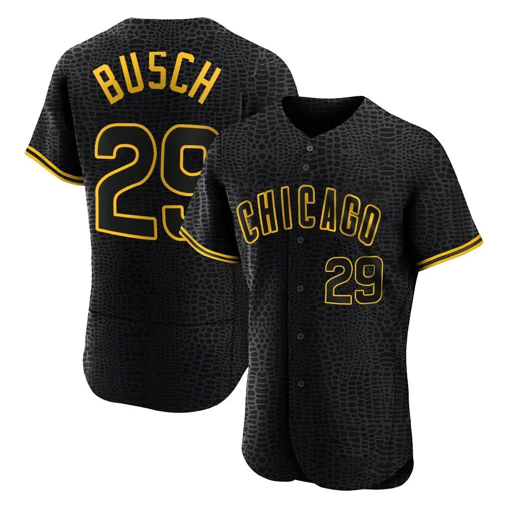 Boles C.Cubs #29 Michael Busch Player Black Snake Skin City Limited Elite Home Game Stitched Jerseys