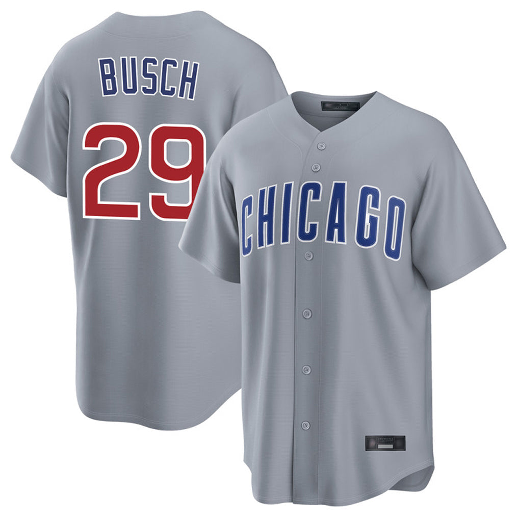 Boles C.Cubs #29 Michael Busch Player Gray Home Game Stitched Jerseys