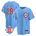 Boles C.Cubs #29 Michael Busch Player Light Blue 150th Anniversary Home Game Stitched Jerseys