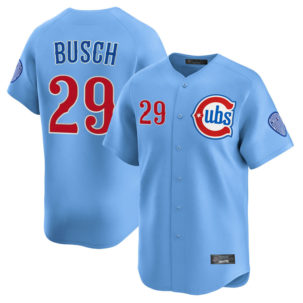 Boles C.Cubs #29 Michael Busch Player Light Blue Limited Home Stitched Jerseys