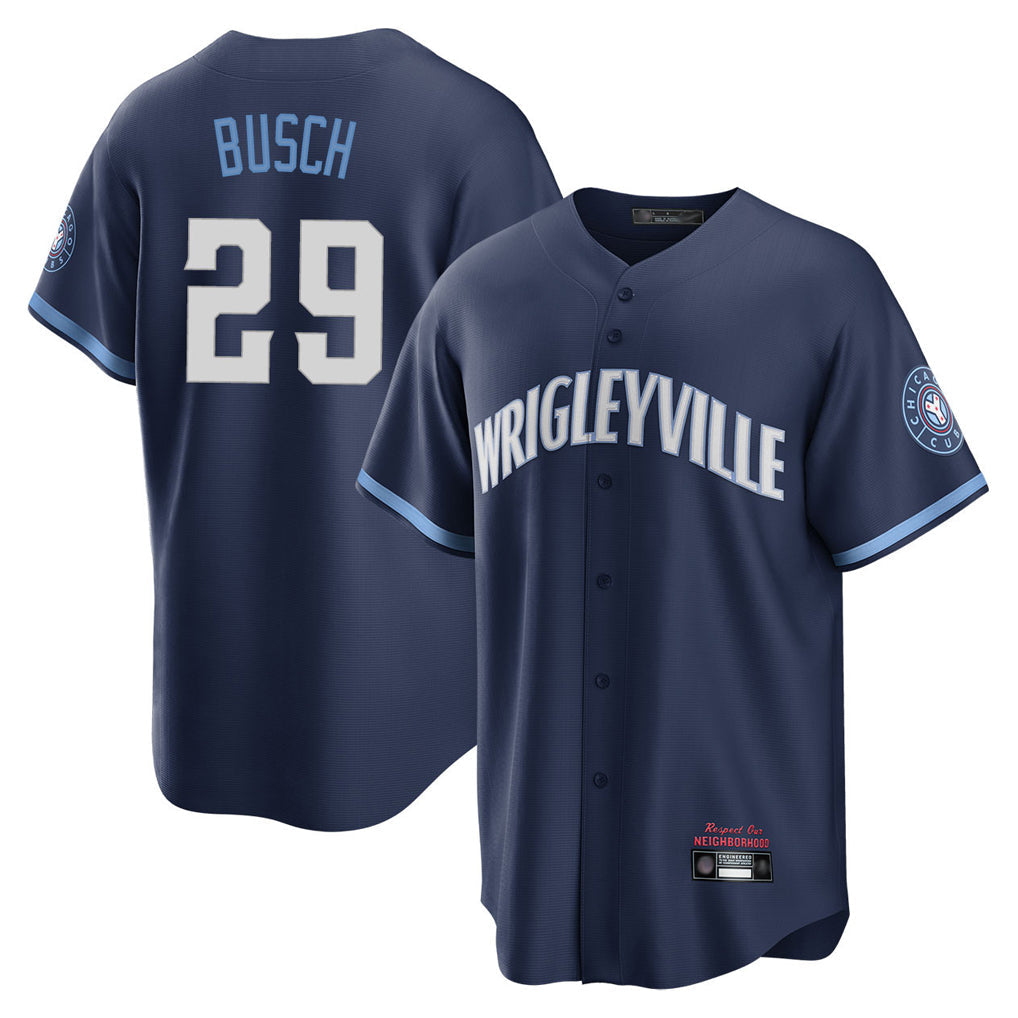 Boles C.Cubs #29 Michael Busch Player Navy City Connect Home Game Stitched Jerseys