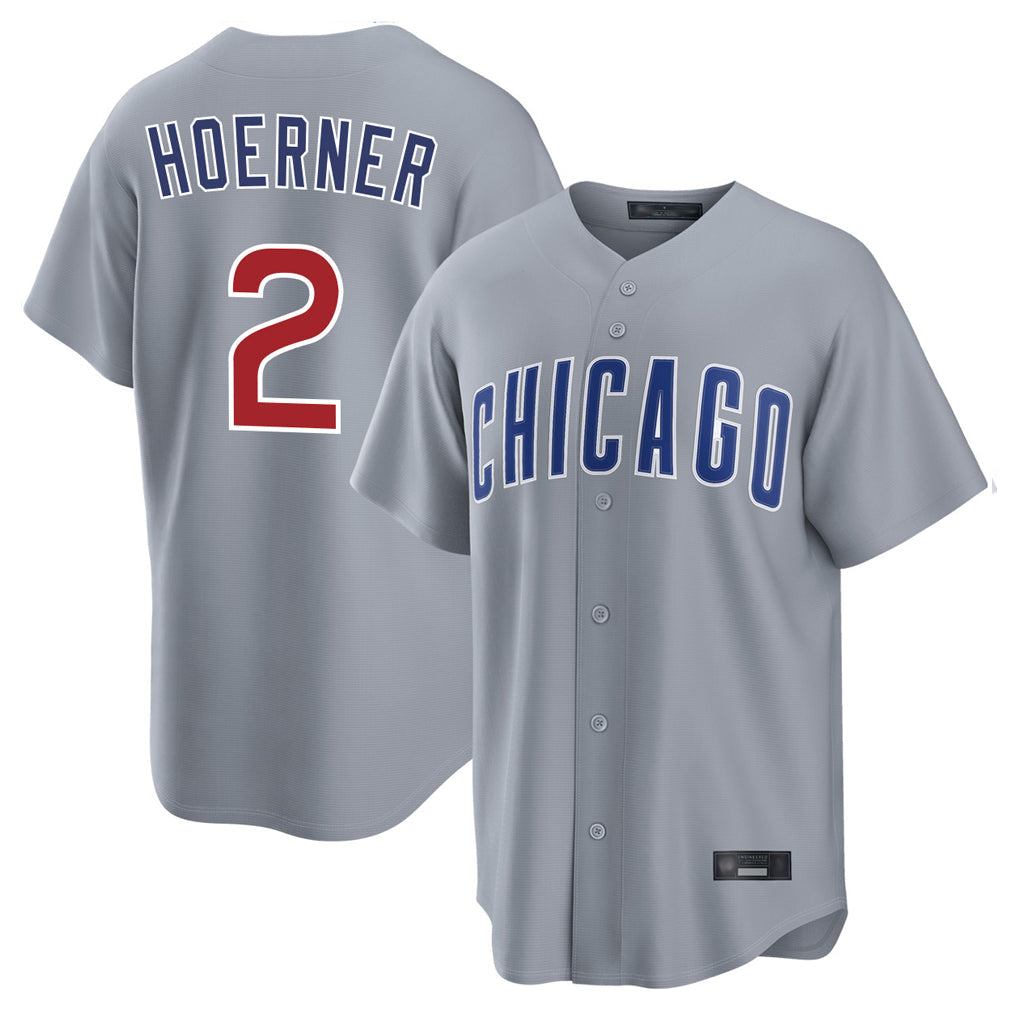 Boles C.Cubs #2 Nico Hoerner Player Gray Home Game Stitched Jerseys