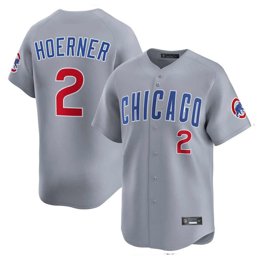 Boles C.Cubs #2 Nico Hoerner Player Gray Road Limited Home Stitched Jerseys