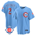Boles C.Cubs #2 Nico Hoerner Player Light Blue 150th Anniversary Home Game Stitched Jerseys