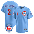 Boles C.Cubs #2 Nico Hoerner Player Light Blue 150th Anniversary Limited Home Stitched Jerseys