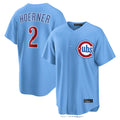 Boles C.Cubs #2 Nico Hoerner Player Light Blue Home Game Stitched Jerseys
