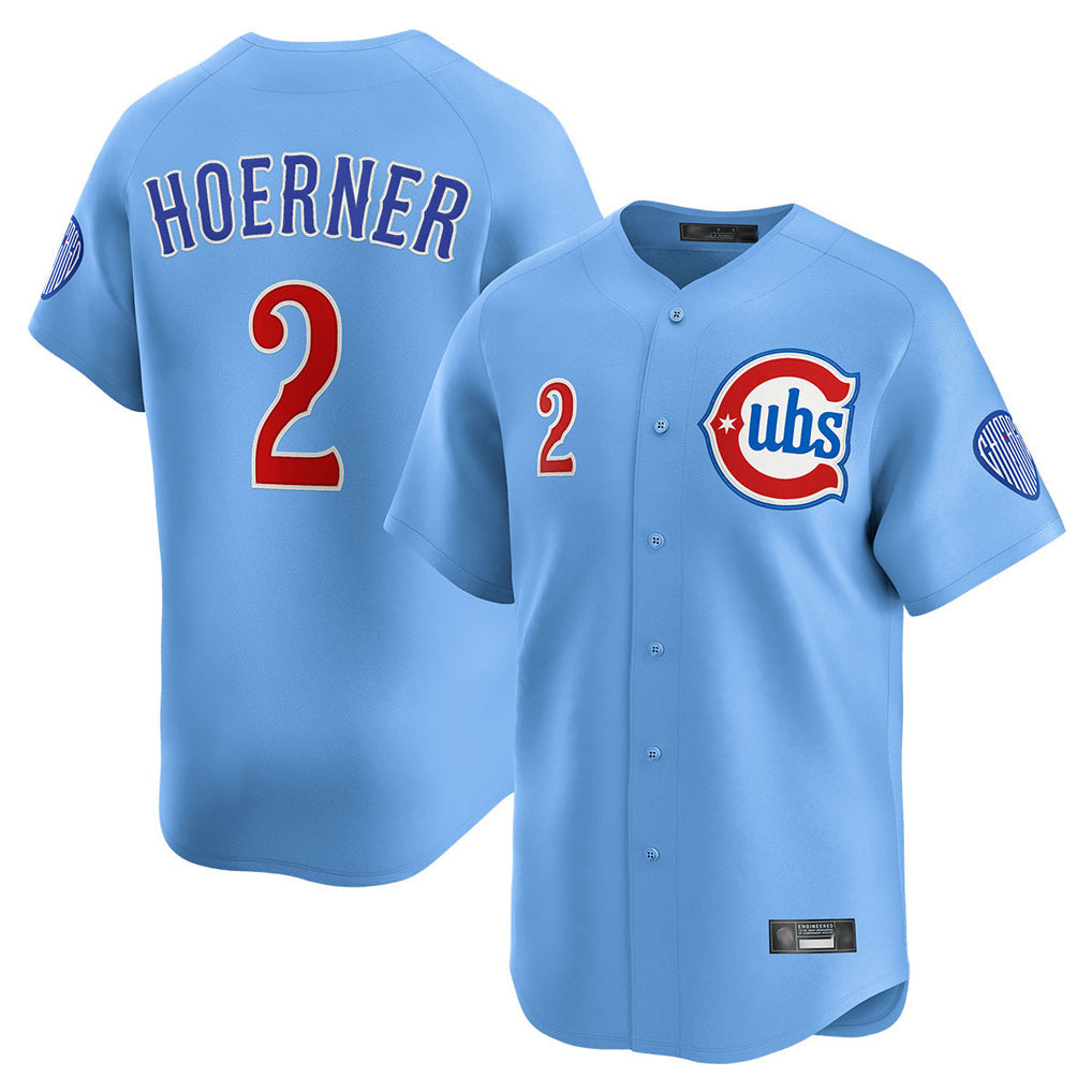 Boles C.Cubs #2 Nico Hoerner Player Light Blue Limited Home Stitched Jerseys