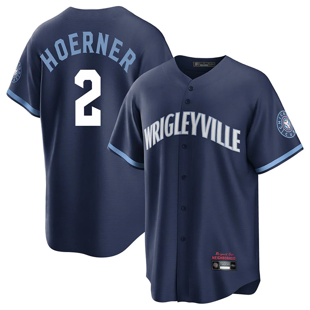 Boles C.Cubs #2 Nico Hoerner Player Navy City Connect Home Game Stitched Jerseys