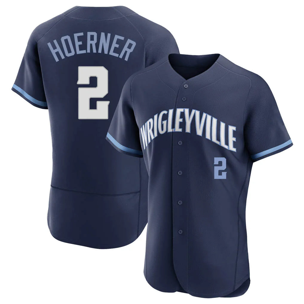Boles C.Cubs #2 Nico Hoerner Player Navy City Connect Limited Elite Home Stitched Jerseys