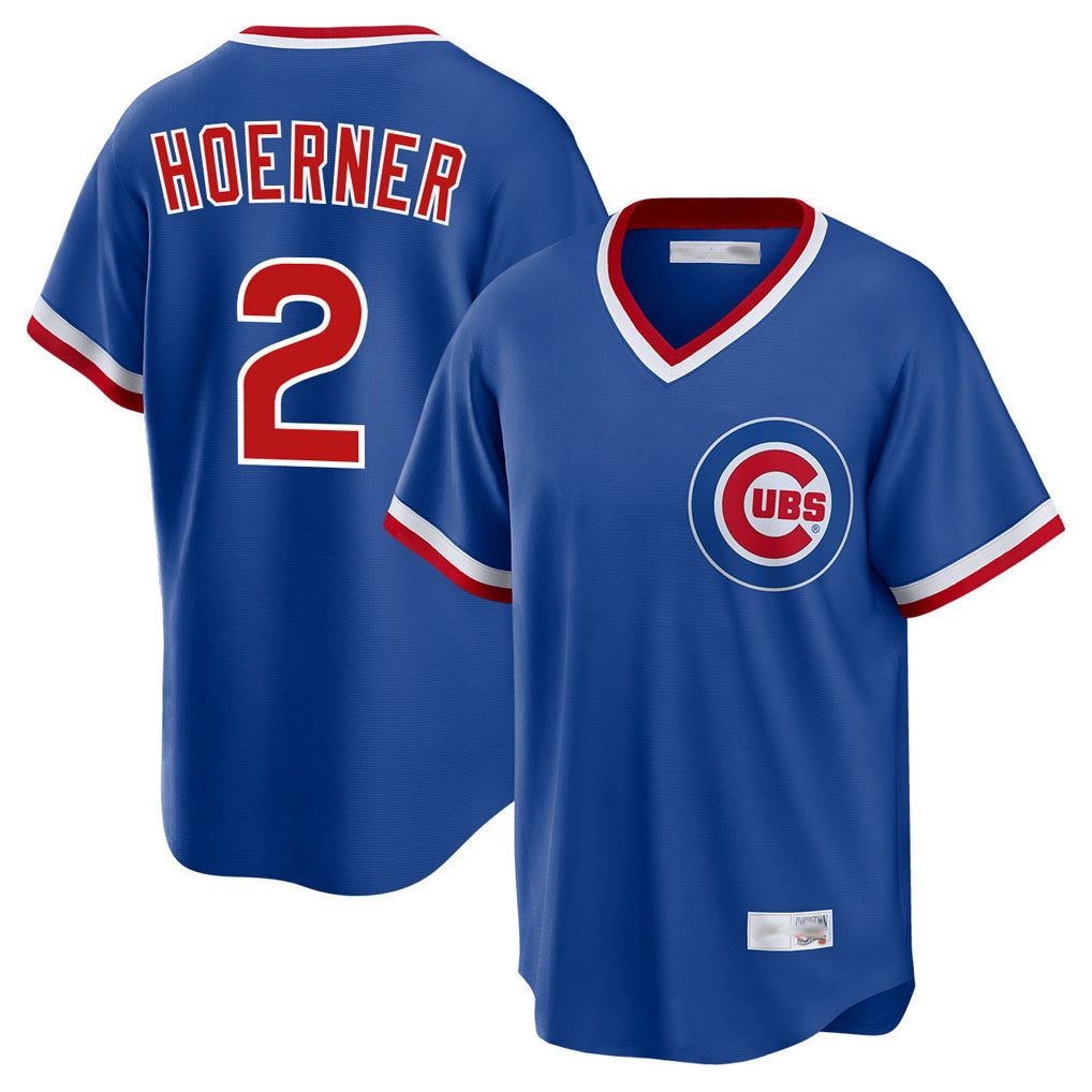 Boles C.Cubs #2 Nico Hoerner Player Royal T-shirt Cooperstown Collection Limited Stitched Jerseys