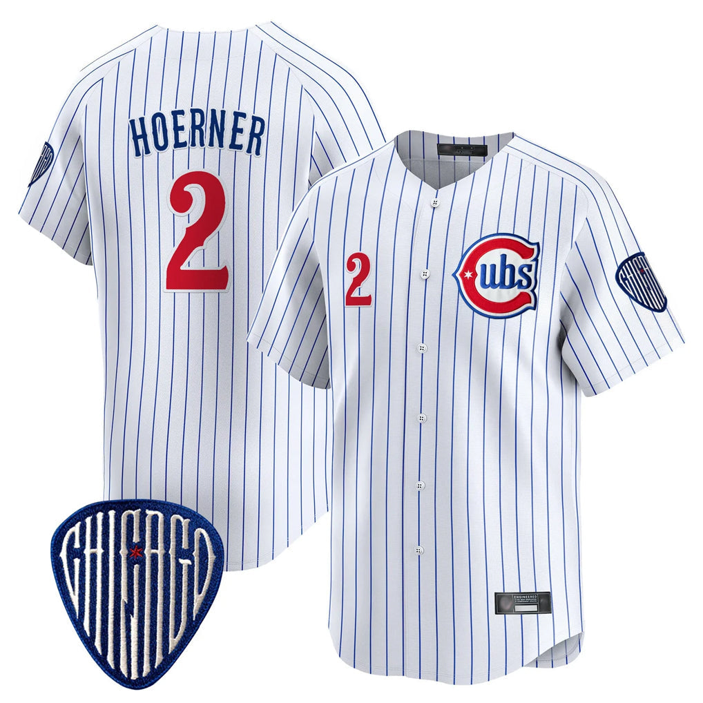 Boles C.Cubs #2 Nico Hoerner Player White Pinstripe Vapor Premier Limited Home Stitched Jerseys