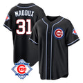 Boles C.Cubs #31 Greg Maddux Player Black Fashion Out 150th Anniversary Game Stitched Jerseys