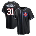 Boles C.Cubs #31 Greg Maddux Player Black Fashion Out Game Stitched Jerseys