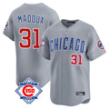 Boles C.Cubs #31 Greg Maddux Player Gray Road 150th Anniversary Limited Home Stitched Jerseys
